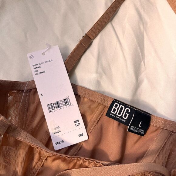 NWT BDG Urban Outfitters Ava brown / beige corset - Large - Picture 4 of 4